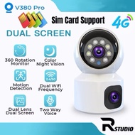 V380 Wifi/4G Sim Card Dual Lens 4MP Wireless CCTV Camera