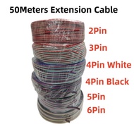 50Meters LED Cable Extension Wire Cord Connector 22AWG 2/3/4/5 6Pins for Single Color 5050 RGB RGBW 