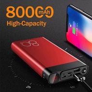 ALI80000mAh Portable Power Bank with LED Light HD Digital Display Charger Travel Fast Charging PowerBank for Samsung Xia