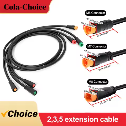 1pcs M7 Cable 2 3 5 Pin 60(23Inch)-90cm(35inch) E-bike Speed Sensor Male to Female Extension Connect