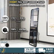 [JJ Furniture] IVORY Full Body Length Mirror Stand with PVC Frame | Cermin Bilik Panjang Besar Berdiri