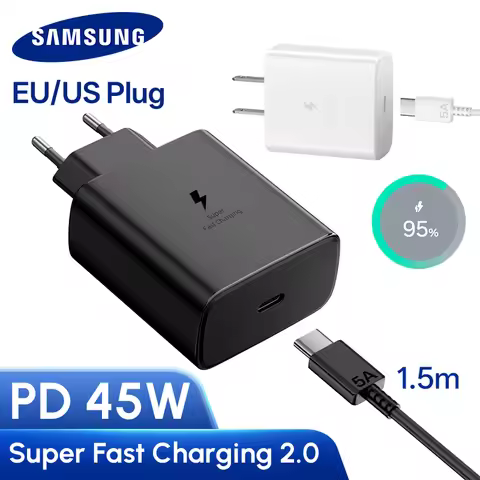 Original Samsung Charger 45w Super Fast Charge EU US Adapter USB C Samsung Galaxy S25 FE S25 S24 Ult