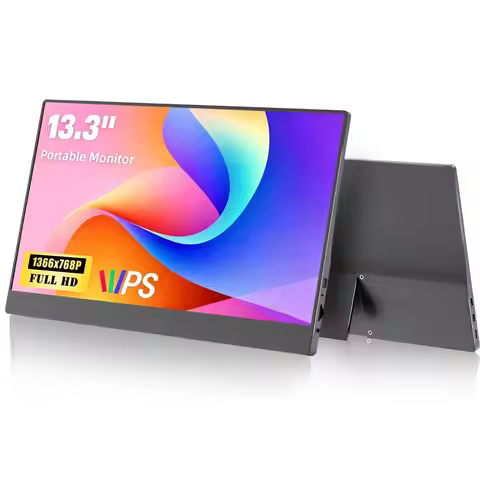 13.3 Inch Portable Monitor 1366*768P HD 72%sRGB 1000:1 16:9 One Line Link With Type-C Mini HDMI For 