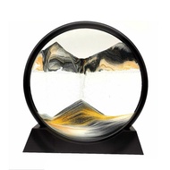 Creative 3D Glass Sandscape in Motion Hourglass Moving Sand Frame Art Picture Display Flowing Gift H