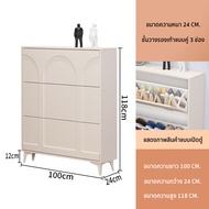 five furnitures ตู้เก็บรองเท้า ชั้นวางรองเท้ ตู้เก็บรองเท้าไม้ ตู้รองเท้าสามชั้นมีลิ้นชัก สีไม้ มีให