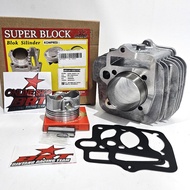 BLOCK SET PISTON CAST IRON 53.40 BRT C100 ASTREA GRAND SUPRA X SUPRA FIT REVO 100 LEGEND PRIMA WIN