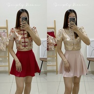 Ready Stock 📦 高品质新中式金丝浮雕提花旗袍套装 PC38788 Posh Code Premium Quality Women Fashion Chinese New Year Cheo