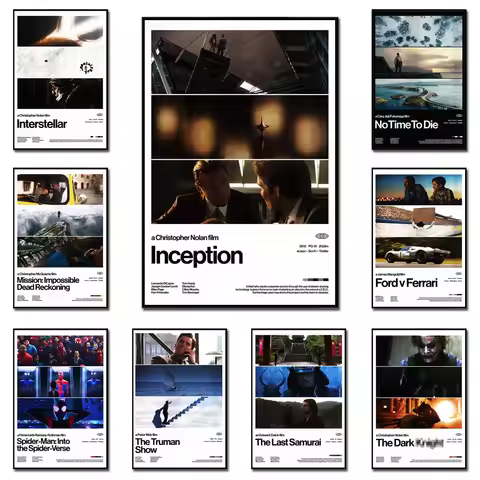 Classic Science Fiction Movies Interstellar Illustration Art Prints Film Poster Inception Canvas Wal