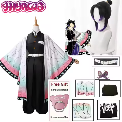Women Girls Kochou Kanae Cosplay Costume Demon-Slayer ForAdult Anime Kimetsu-No-Yaiba Shinobu Kochou