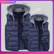 Sleeveless Vest Winter Warm Vest Mens Hooded Waterproof Winter Vest Warm Sleeveless Jacket for Cold 