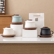 Coffee Cup Tea Water Separation Tea Cup Office Water Cup Ceramic Tea Coffee Integrated Cup Coffee Cu