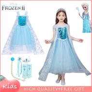 Frozen Elsa Costume for Kids White Blue Sequin Princess Mesh Dress For Baby Girl Christmas Halloween Party Gown Terno