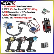 NEEBRC AM32 45A ESC SM3.0 Plug 2830 2400KV Brushless Motor 12kg Servo 7CH Transmitter& Receiver Elec