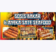 Spanduk  Sosis Bkara Aneka Sate Seafood 120x60