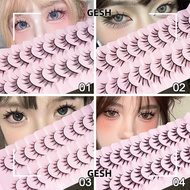 GESH Individual Lashes, Black Tapered False Eyelashes, C-curled Full Strip Lashes