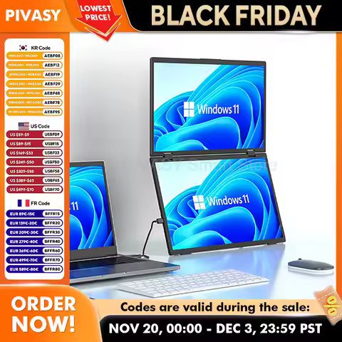 15.6 Inch Dual Screen Portable Monitor for PS5 Switch Hosts HD 1080P PC Secondary Screen 360° Rotati