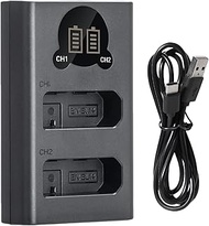 EN-EL14 EN-EL14a Battery Charger,Dual LCD USB Battery Charger for Nikon MH-24 Charger, D3100 D3200 D