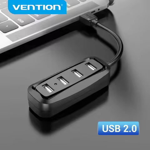 Vention USB 2.0 HUB 4 Port with LED Multi USB Splitter for Lenovo Xiaomi Macbook Pro Air Computer Ac