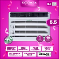 EVEREST 0.6HP Non-Inverter Window Type Air Conditioner | Wide Airflow Design | Healthy Air Filter | 