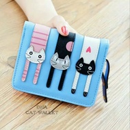 BISA COD/Dompet Wanita Kecil Tiga Kucing/Dompet Mini Remaja Terbaru Kekinian/Dompet Lipat/Dompet Koi