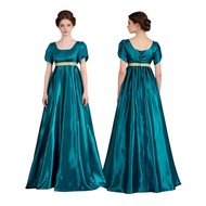 19th-Century Satin Vintage Ball Gown - Imperial Waist Dress | Bridgerton Cosplay Costume