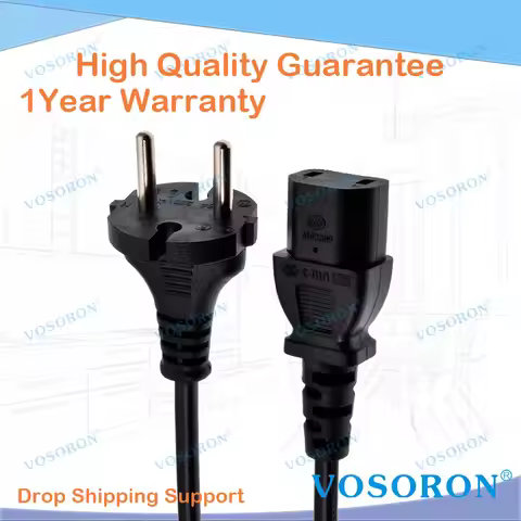 EU CEE7/17 2 Pin Male to IEC 320 C17 Female Power Cord H03VV-F 2x0.75mm²