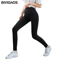 BIVIGAOS New Women Leisure Sharkskin Leggings High Elastic Matt Black Workout Leggings Micro Pressur