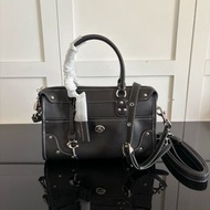 COACH Vintage Riley Handbag Full Black Leather Multi-Wear Shoulder Crossbody Bag
