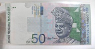 Malaysia Rm50 fancy SN :JE3377333 unc banknote