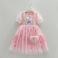 Girls Summer Luminous Elsa Princess Dress Summer Dress Frozen Children Dress Elsa Dress Summer