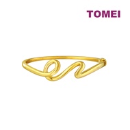 TOMEI Anastasia Curving Bangle, Yellow Gold 916