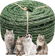 Green Sisal Rope 1/4 Inch by 164-Feet for Cat Scratching Post Tree Tower Replacement Repair and Repl