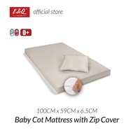 ENQ Baby Mattress / Baby Cot Tilam / Baby Cot Mattress / Quality Zip Cover 100CM x 59CM x 6.5CM / Wh