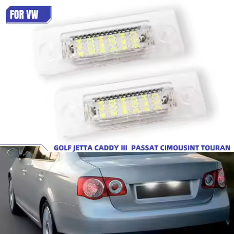 For VW Passat Touran Golf Jetta MK5 T5 SKODA Car License Plate Lights Rear Lamp LED Canbus Error Fre