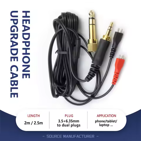 3.5MM + 6.35MM jack Headphone Upgrade Cable Audio Cable for SENNHEISER HD560 HD540 HD480 HD430 HD414