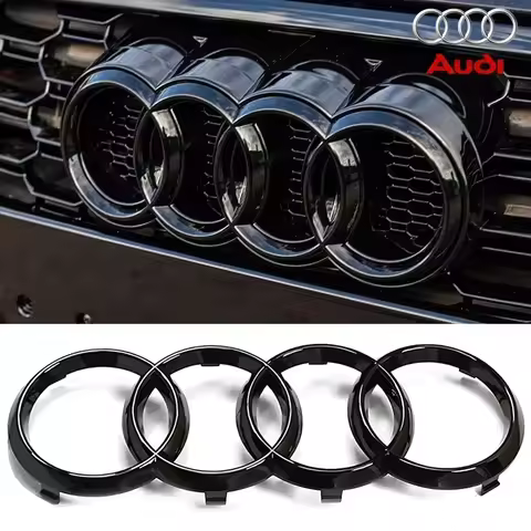 4Ring 3D ABS Badge Car Hood Front Grille Rear Trunk Emblem For AUDI Q3 Q5 Sportback A4 A3 A5 A6L A7 