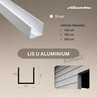 CHANEL Aluminum U-Line 9x9x9 mm, Aluminum U-Line, Strip Wall WaterTALI Roof/ - 100, 150, 200 cm