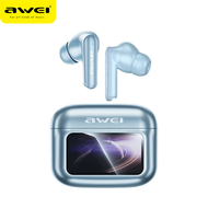 Awei T56 ANC ENC Wireless Earbuds with LED Touch Screen Earphones 4 Mic -35dB Noise Cancelling Bluet