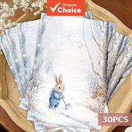 30 sheets, B5, Winter Peter Rabbit stationery, lined paper, non-adhesive, suitable for diaries, note