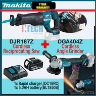 MAKITA COMBO DJR187Z CORDLESS RECIPROCATING SAW(SOLO)+DGA404Z(SOLO)CORDLESS ANGLE GRINDER