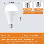 9W/15W LED Emergency Light Bulb Handheld Charging Energy-Saving Light Bulb Household Power Failure E