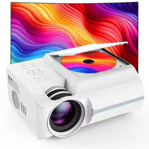 Portable DVD Projector with Built-In DVD Player and Speaker for Outdoor Movies and Home Theater Supp