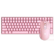 R RK860 Pink Wireless Mechanical Keyboard Mouse Set Dual Mode 100 Keyboard Mouse Set Cute Girl Offic