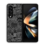Custom Case Samsung Galaxy Z Fold 4 5G doodle grey cool F0030
