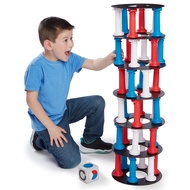 NSG Giant Tumbling Tower Game - Classic Stacking Game, 36 Colorful Pieces, Foam Dice, and Travel Sto