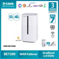 D-Link DWR-BE7200G 5G NR Wi-Fi 7 BE7200 Multi-Gigabit (MG) VoNR/Vo5G/VoLTE High-Density Mobile Route