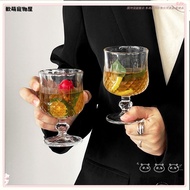 [European Style Engraved Diamond Glass] Whiskey Western Wine Glass Retro Brandy Wine Glass Juice Gla