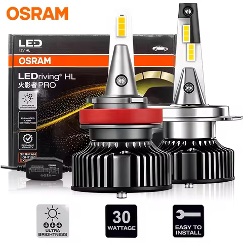 OSRAM HYZ Pro H7 H4 H1 360 LED Car Headlight Bulb Ultra Thin LED Lamps H8 H11 HB3 HB4 9005 9006 HIR2