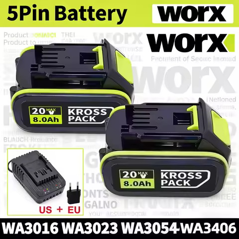 For Original Worx 20V 6Ah 8Ah Lithium Battery FOR WORX 18V 20V WA3016 WA3023 WA3054 WA3027 WA3406 WU