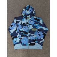 H1DO Denim Tears All-over camouflage cottonwood print hoodie casual zip-up jacket sweatshirt